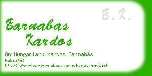 barnabas kardos business card