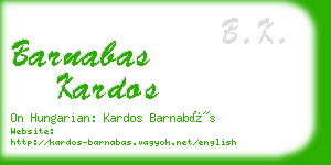 barnabas kardos business card